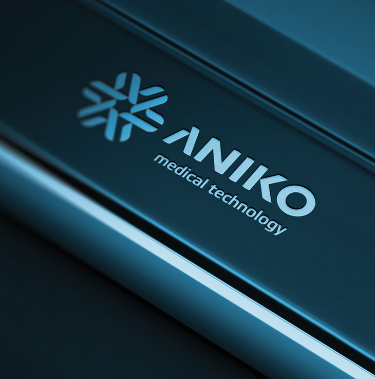 Горизонтальный логотип компании ANIKO. Нанесение на панель управления