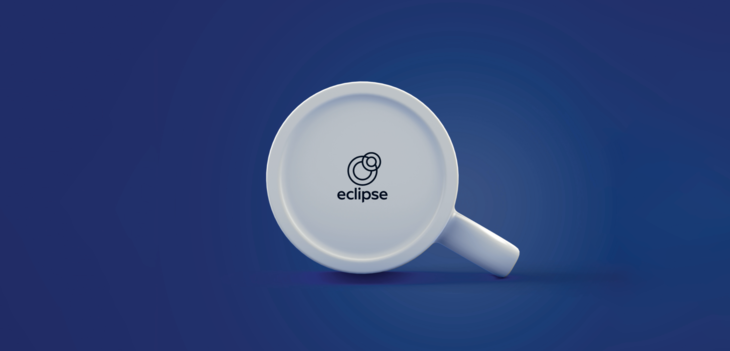 Логотип бренда посуды Eclipse. Монохромный вертикальный вариант