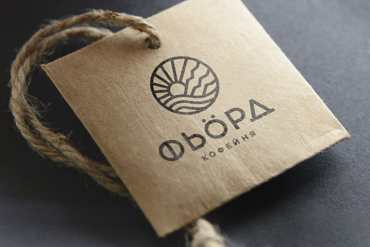 Логотип для кафе Фьорд. Бирка
