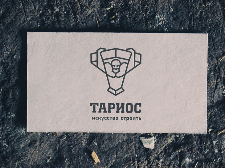 Монохромный вариант логотипа для строительной компании Тариос
